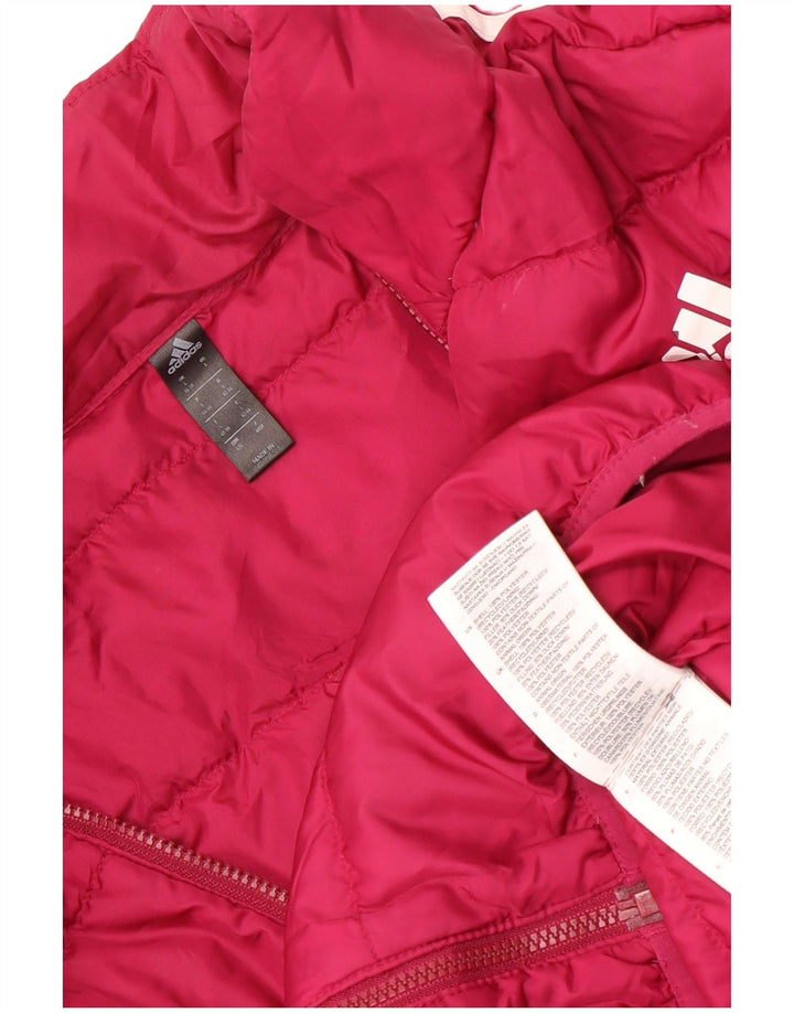 Adidas Womens Padded Jacket UK 16/18 Large Pink Polyester