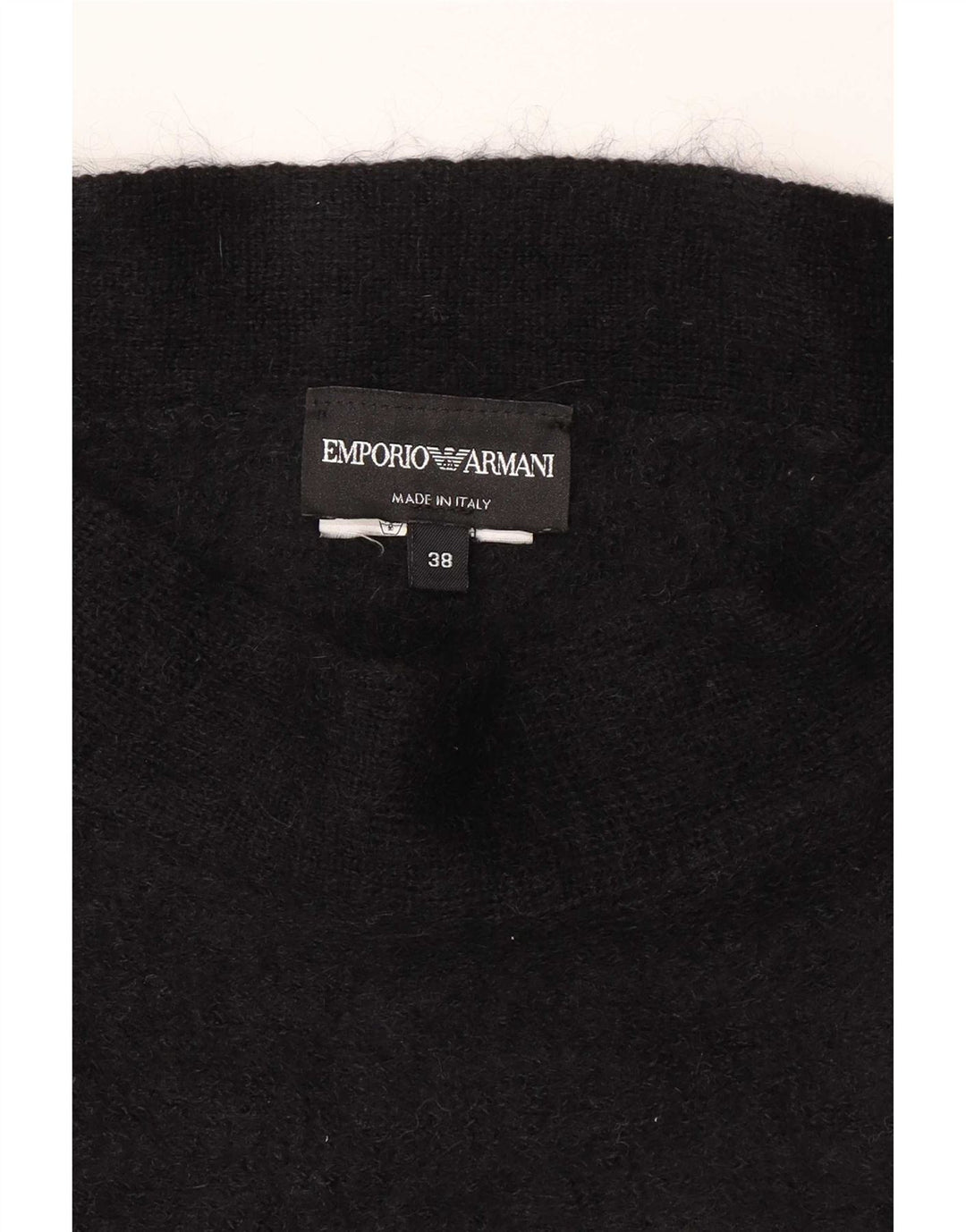 Emporio Armani Womens Crop Top EU 38 Medium Black