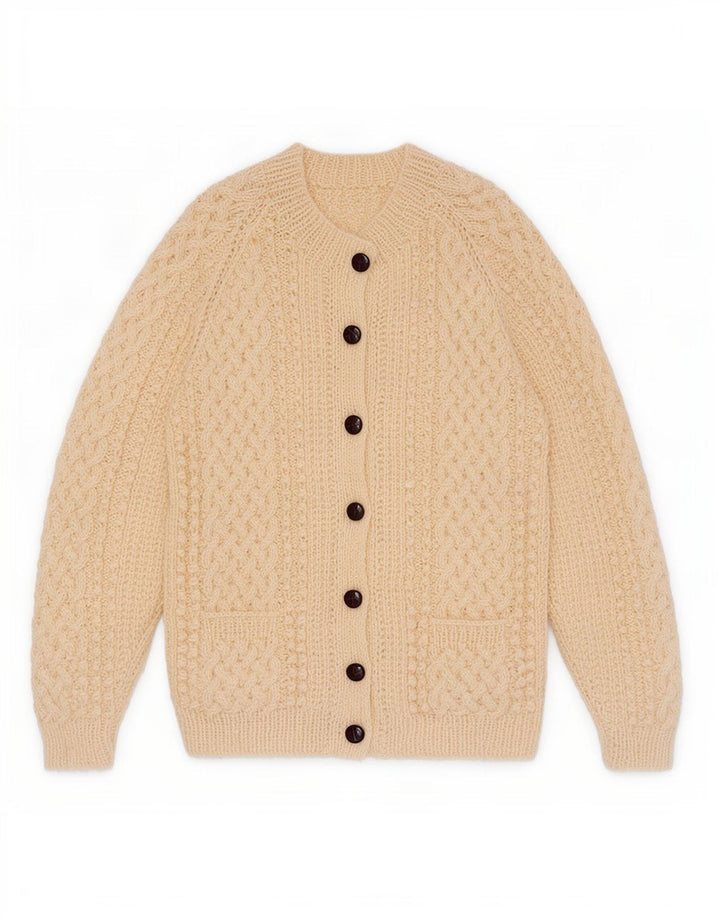 Vintage Womens Cardigan Sweater UK 12 Medium Off White