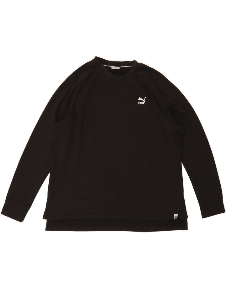 PUMA Womens Oversized Sweatshirt Jumper UK 16 Large Black Vintage Puma and Second-Hand Puma from Messina Hembry 