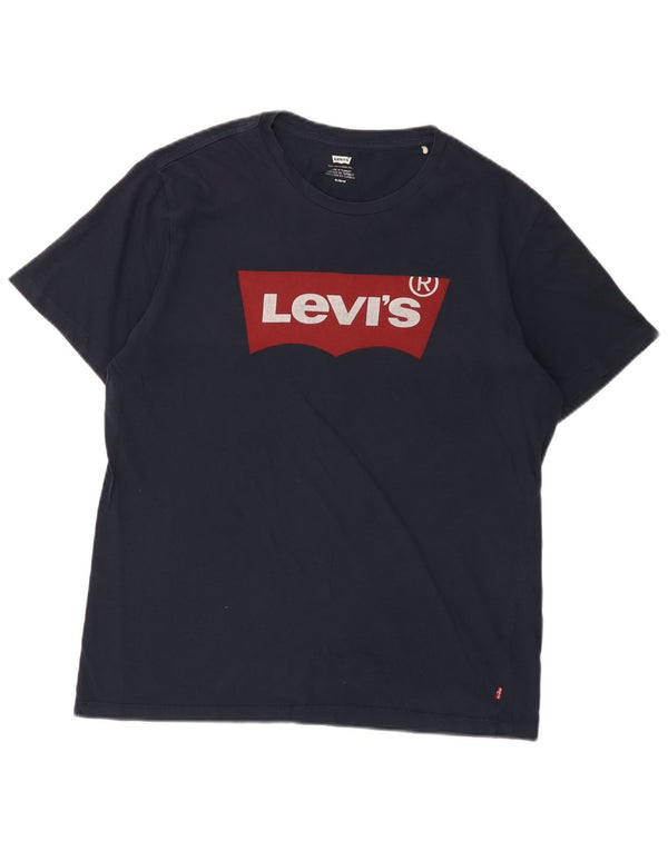 Levi's Mens Graphic T-Shirt Top Medium Navy Blue Cotton