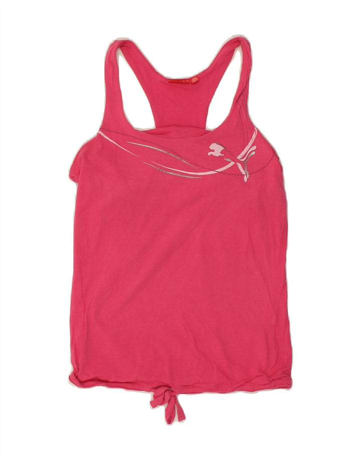 PUMA Womens Graphic Vest Top UK 16 Large  Pink | Vintage Puma | Thrift | Second-Hand Puma | Used Clothing | Messina Hembry 