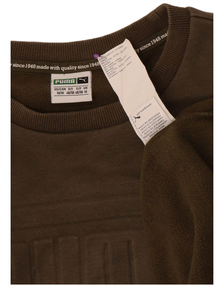Puma Mens Graphic Sweatshirt Jumper Medium Khaki Cotton