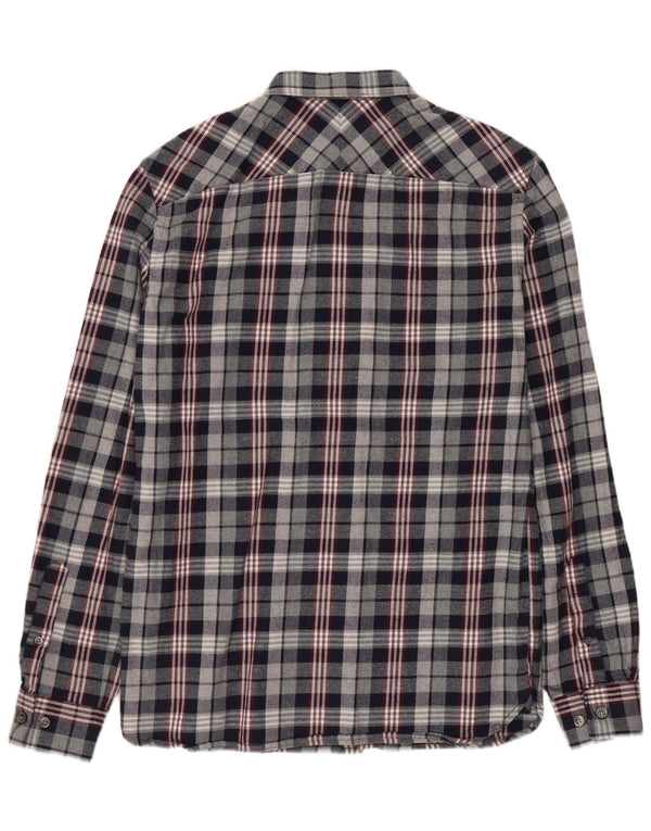FRENCH CONNECTION Mens Regular Fit Flannel Shirt Small Navy Blue Check