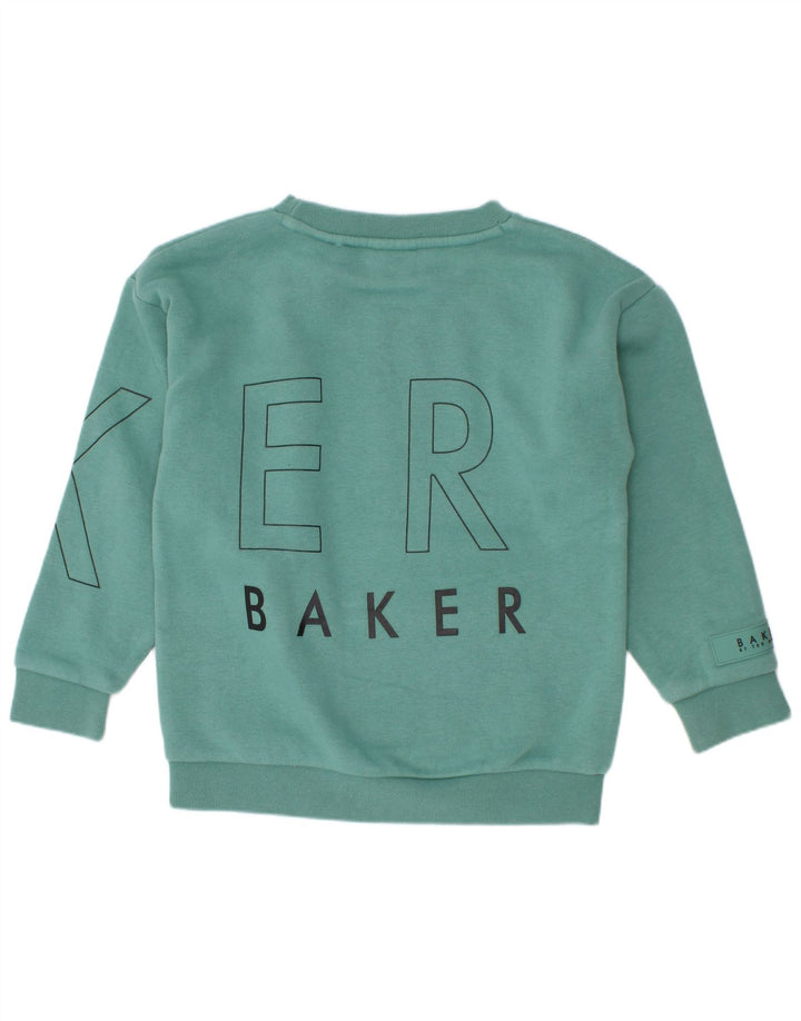Ted Baker Boys Graphic Sweatshirt Jumper 4-5 Years Green Cotton