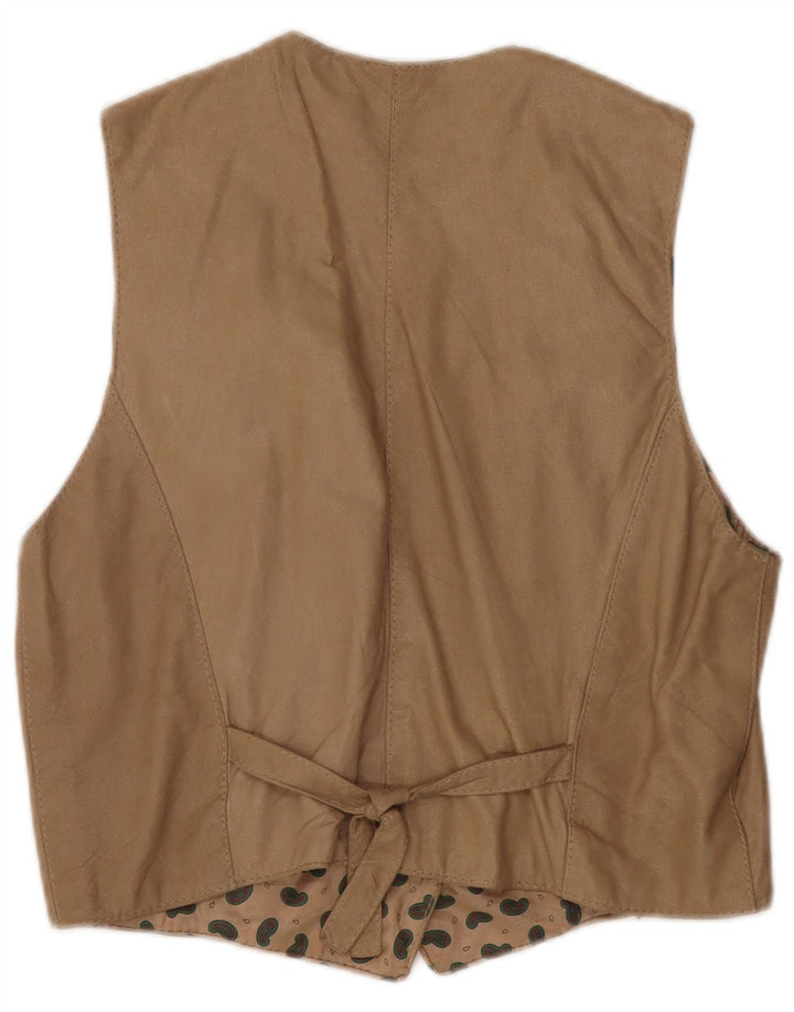 Vintage Womens Waistcoat Large Beige