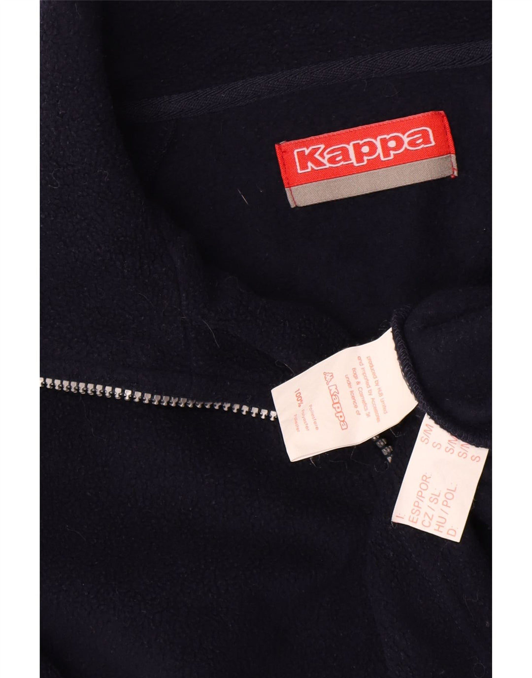 Kappa Mens Zip Neck Fleece Jumper Small Navy Blue Polyester
