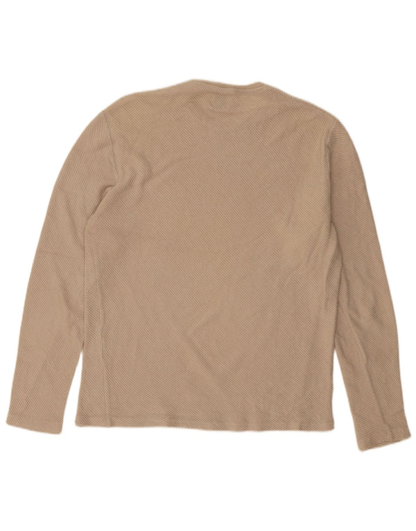 ZARA Mens Top Long Sleeve Large Beige