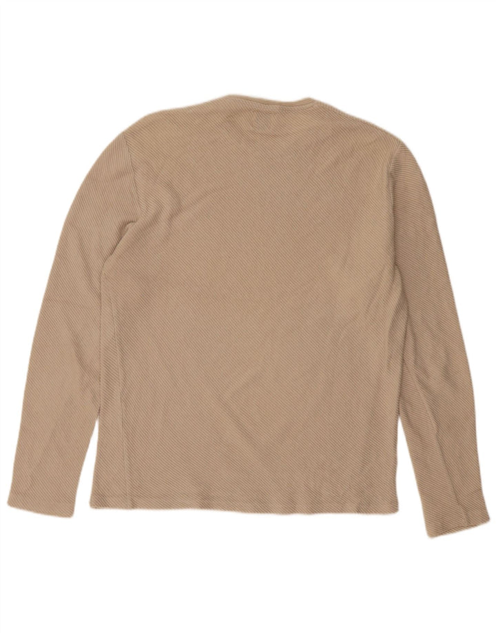 ZARA Mens Top Long Sleeve Large Beige