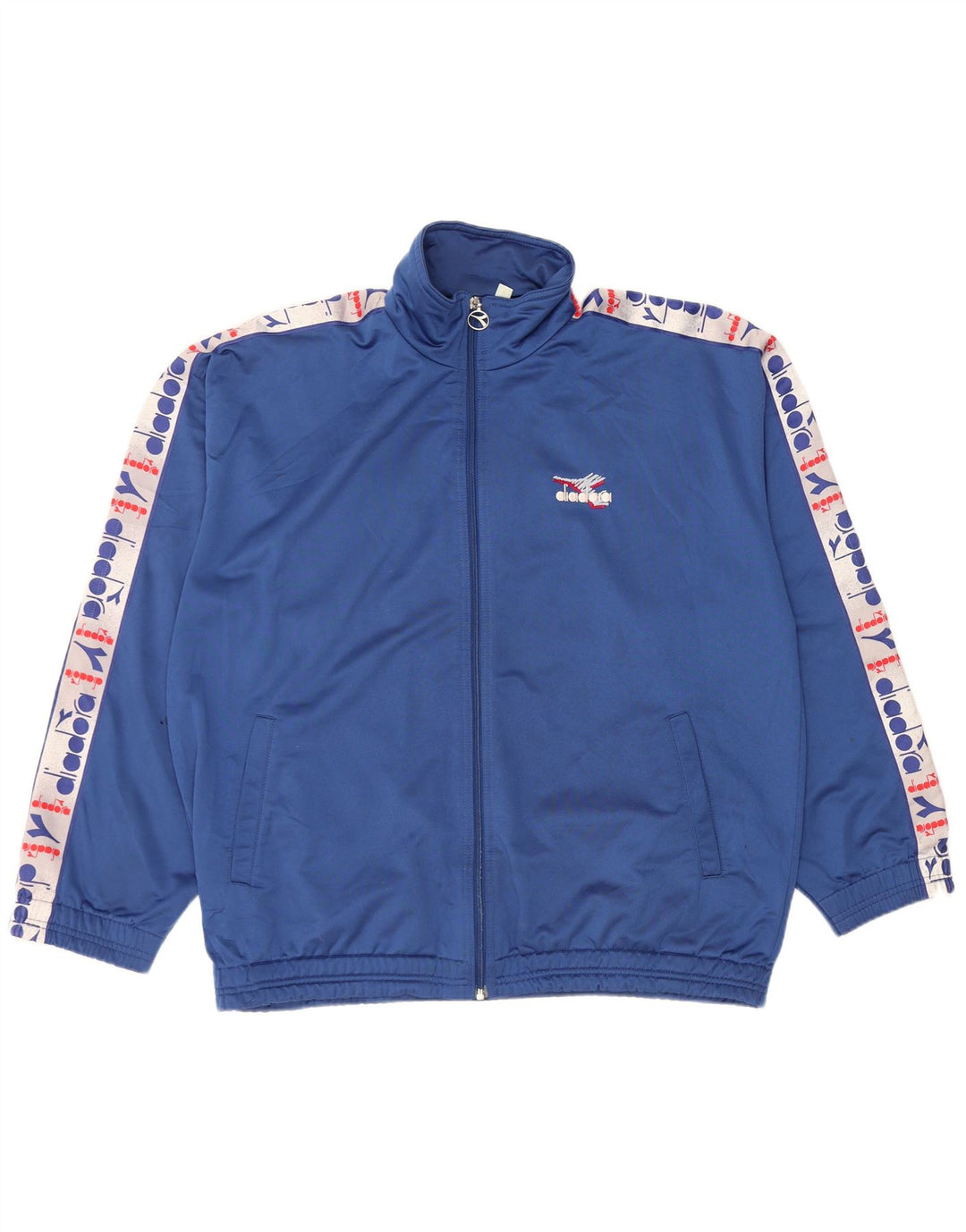 DIADORA Mens Graphic Tracksuit Top Jacket UK 44 XL Blue Polyester