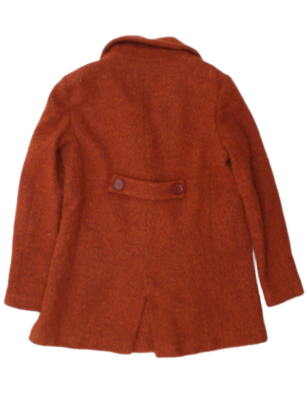Zara Womens Double Breasted Coat UK 12 Medium Brown Wool