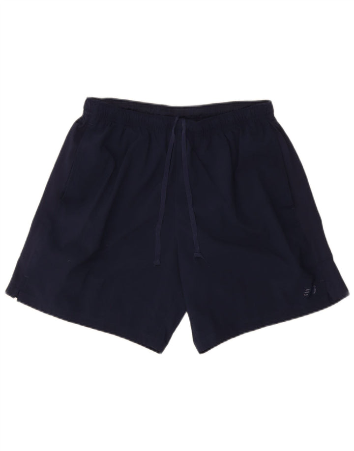 New Balance Mens Sport Shorts Large  Navy Blue Polyester