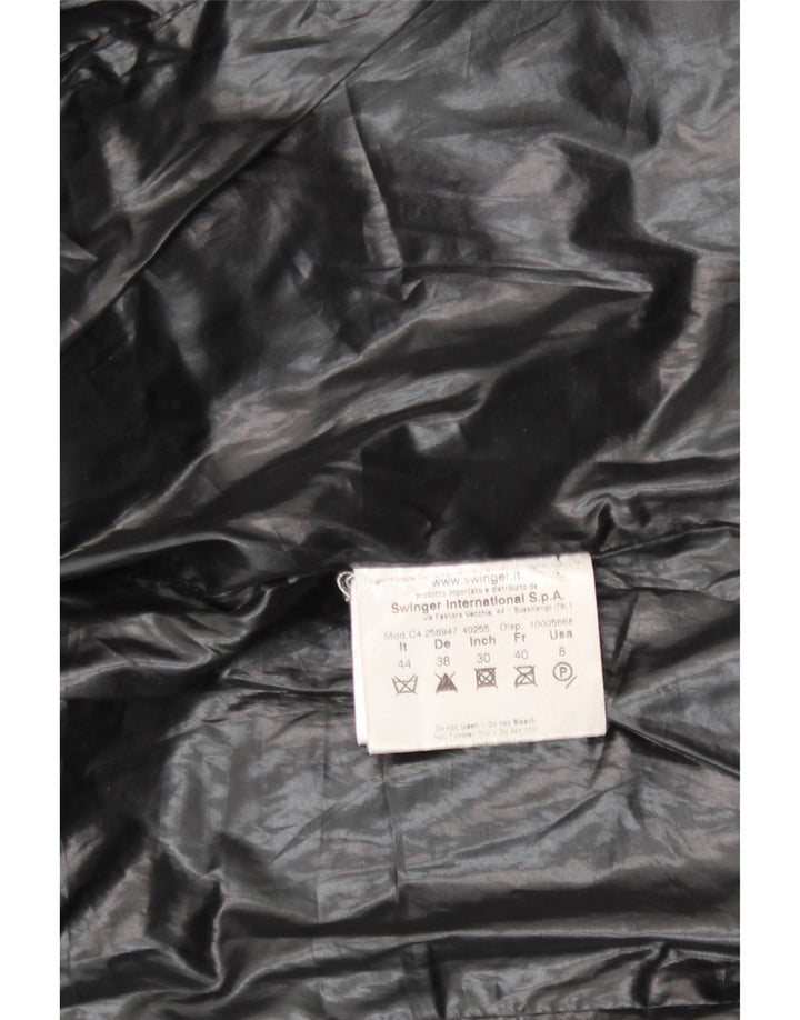 Roccobarocco Womens Hooded Padded Jacket IT 44 Medium Black Polyester