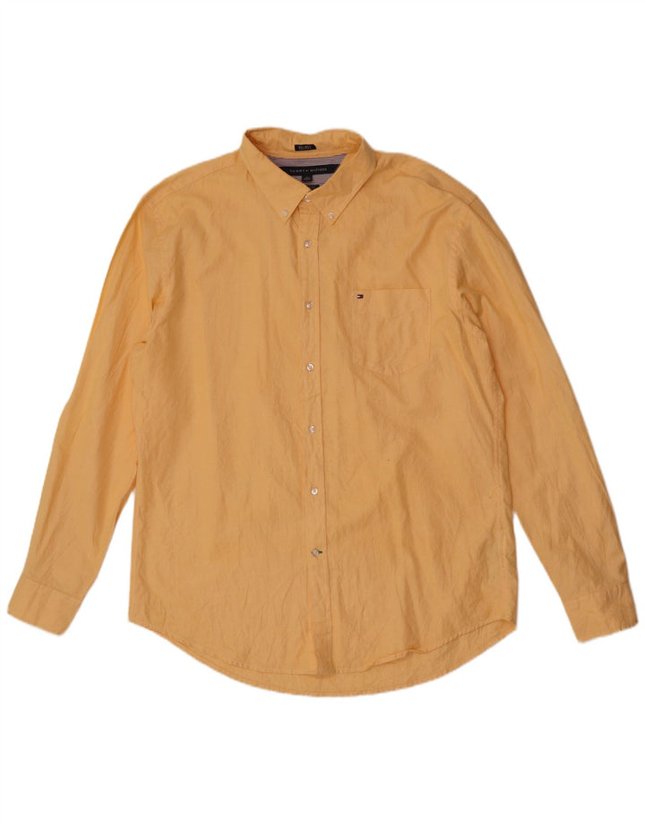 Tommy Hilfiger Mens Custom Fit Shirt XL Yellow