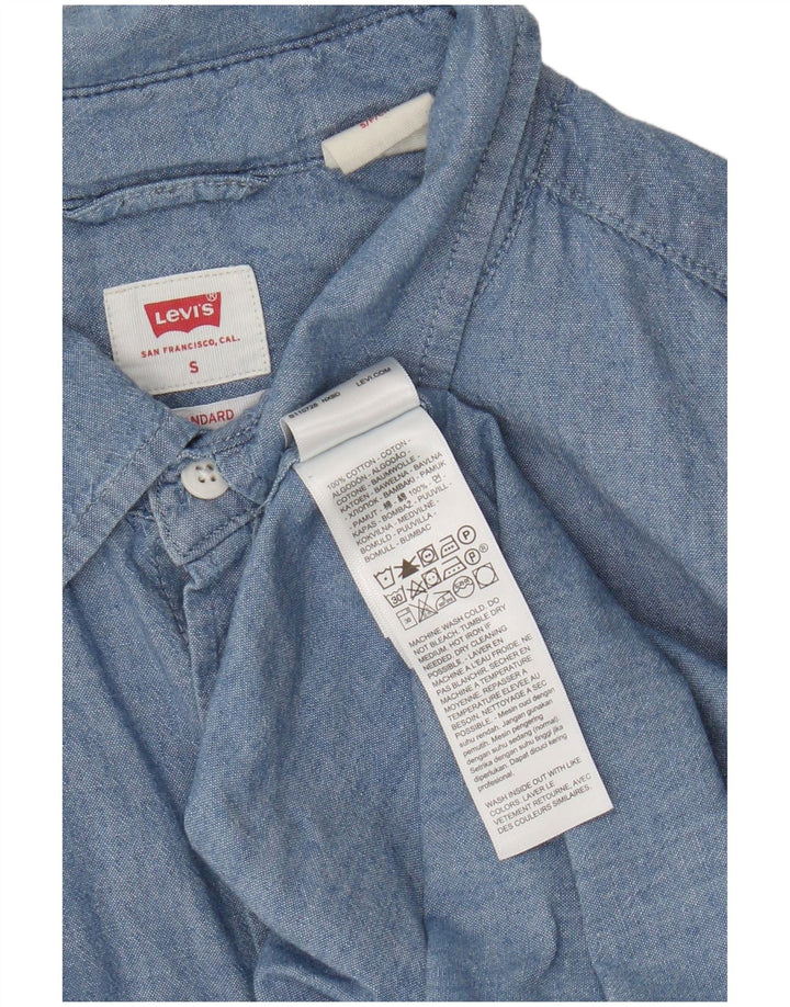 Levi's Mens Standard Short Sleeve Shirt Small Blue Cotton