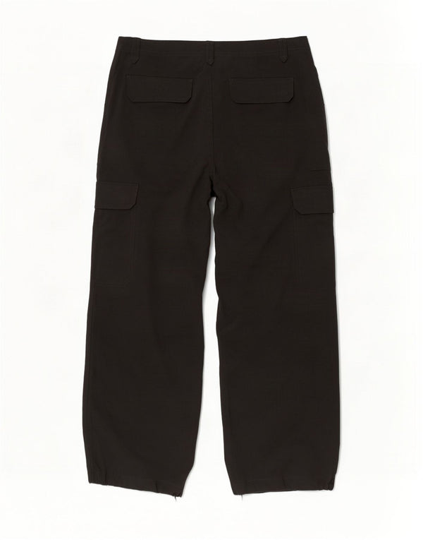 Marks & Spencer Womens Wide Leg Cargo Trousers UK 14 Large W32 L28 Black
