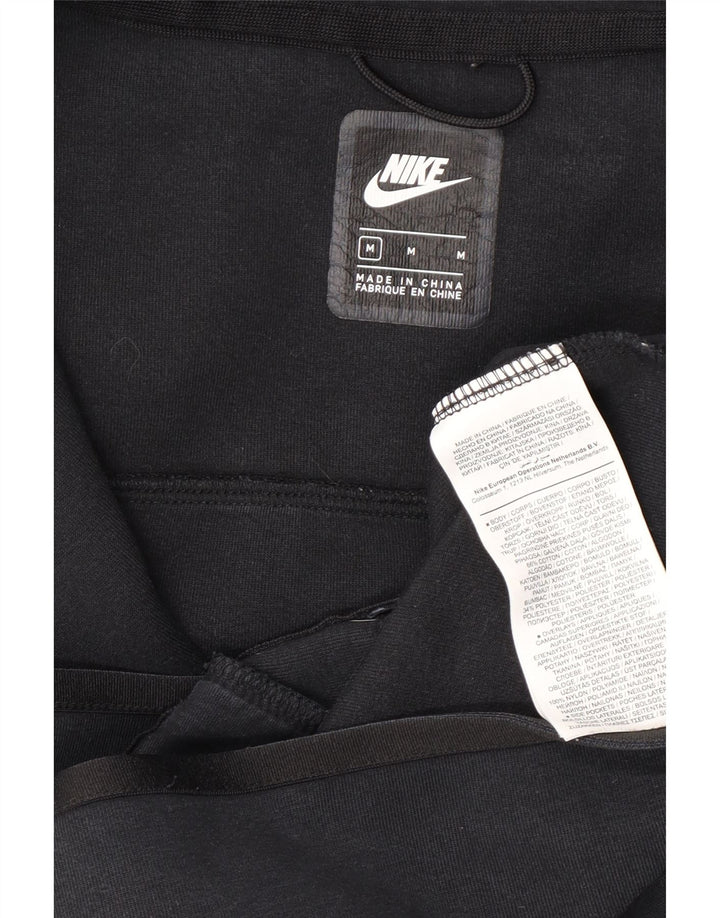 NIKE Mens Zip Hoodie Sweater Medium Black Cotton