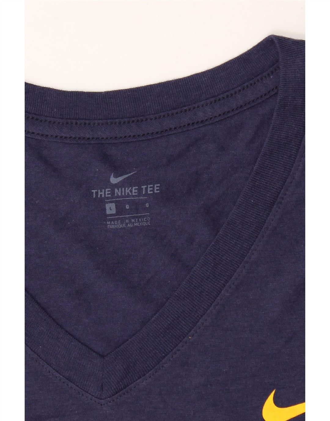 NIKE Womens Graphic T-Shirt Top UK 16 Large Navy Blue Polyester Vintage Nike and Second-Hand Nike from Messina Hembry 