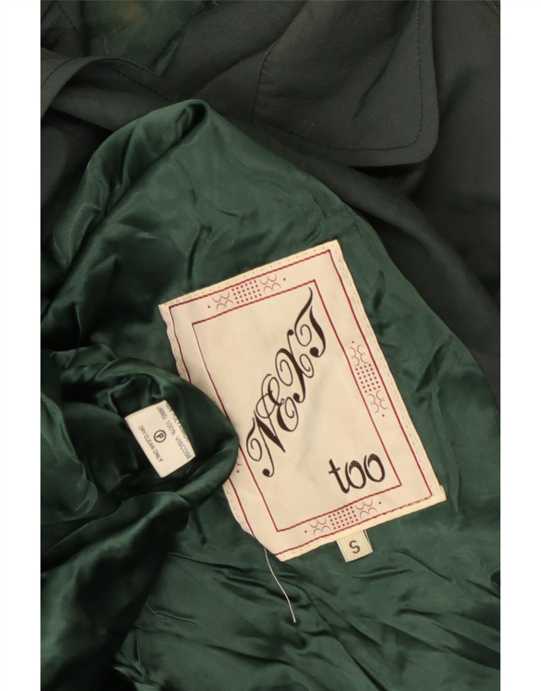 Vintage Womens Oversized Trench Coat UK 10 Small Green Polyamide