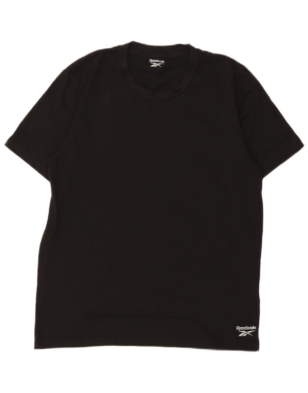 Reebok Mens T-Shirt Top Large Black Cotton