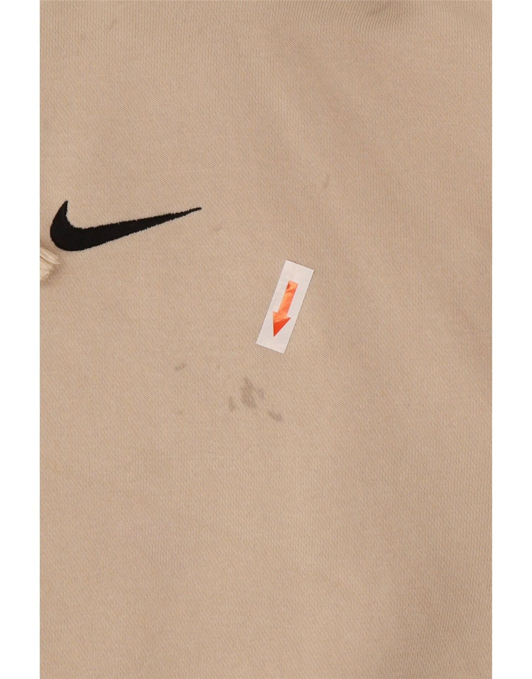 Nike Womens Oversized Hoodie Jumper UK 14 Medium Beige Cotton