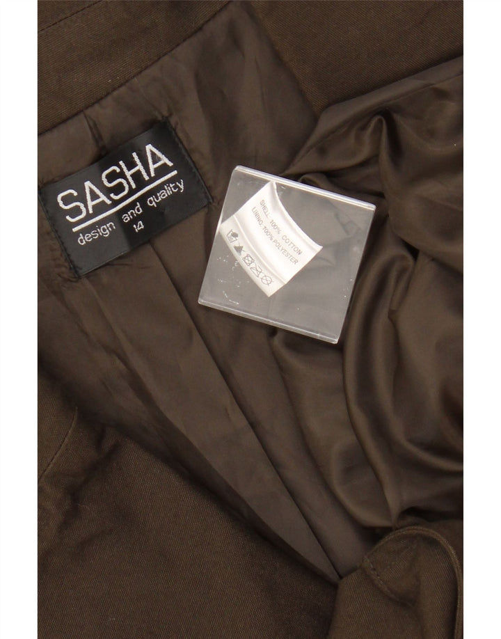 Sasha Womens Utility Jacket UK 14 Large  Khaki Cotton