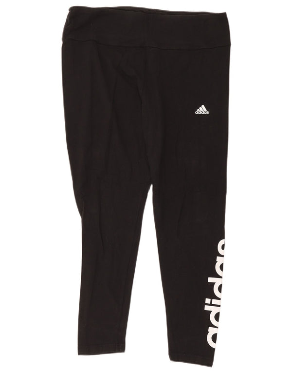 Adidas Womens Graphic Leggings UK 20/22 XL Black Cotton