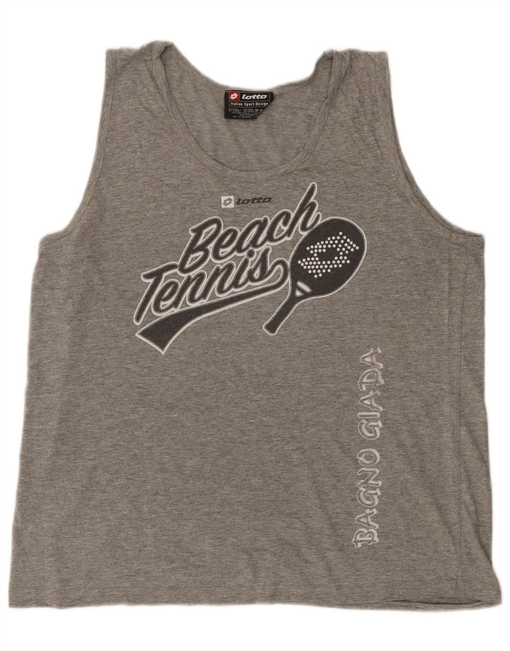 Lotto Mens Graphic Vest Top Medium Grey Flecked