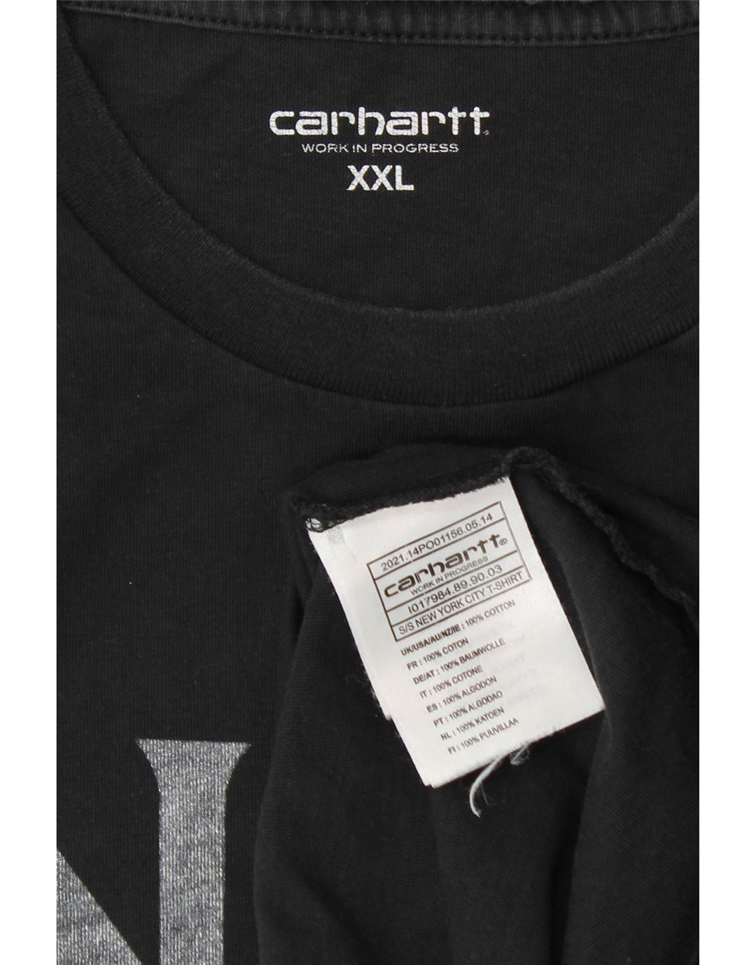 CARHARTT Mens Graphic T-Shirt Top 2XL Black Cotton