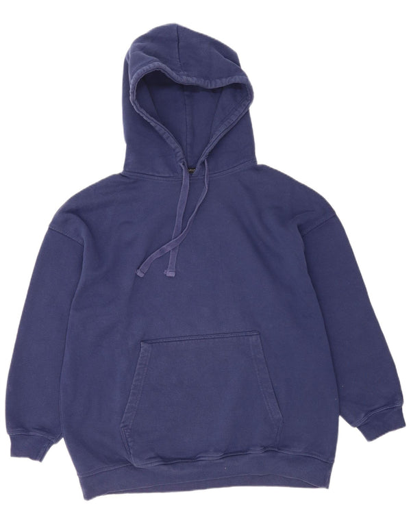 Zara Womens Oversized Hoodie Jumper UK 10 Small Navy Blue Cotton