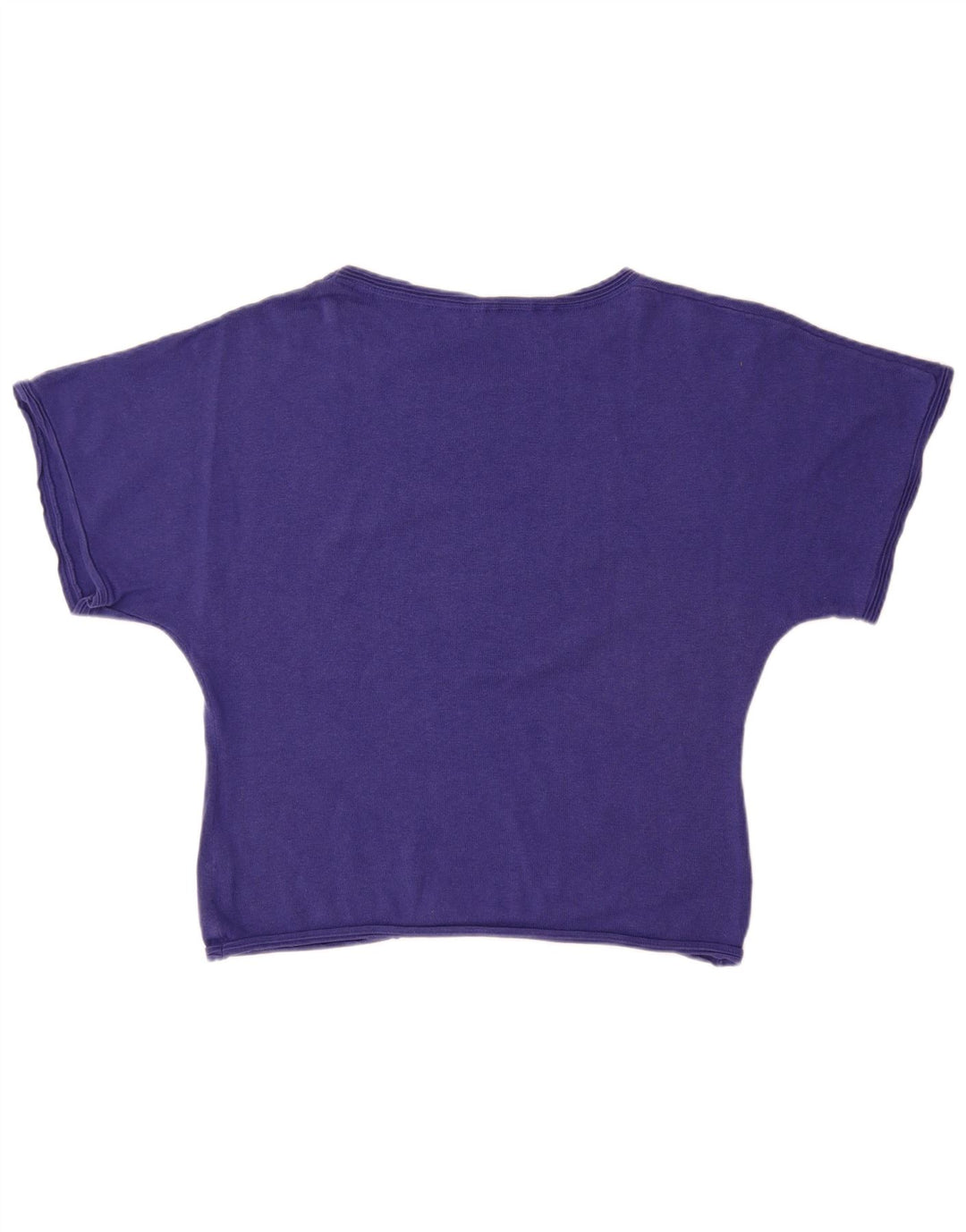 FAT FACE Womens Short Sleeve Boat Neck Jumper Sweater UK 16 Large Purple