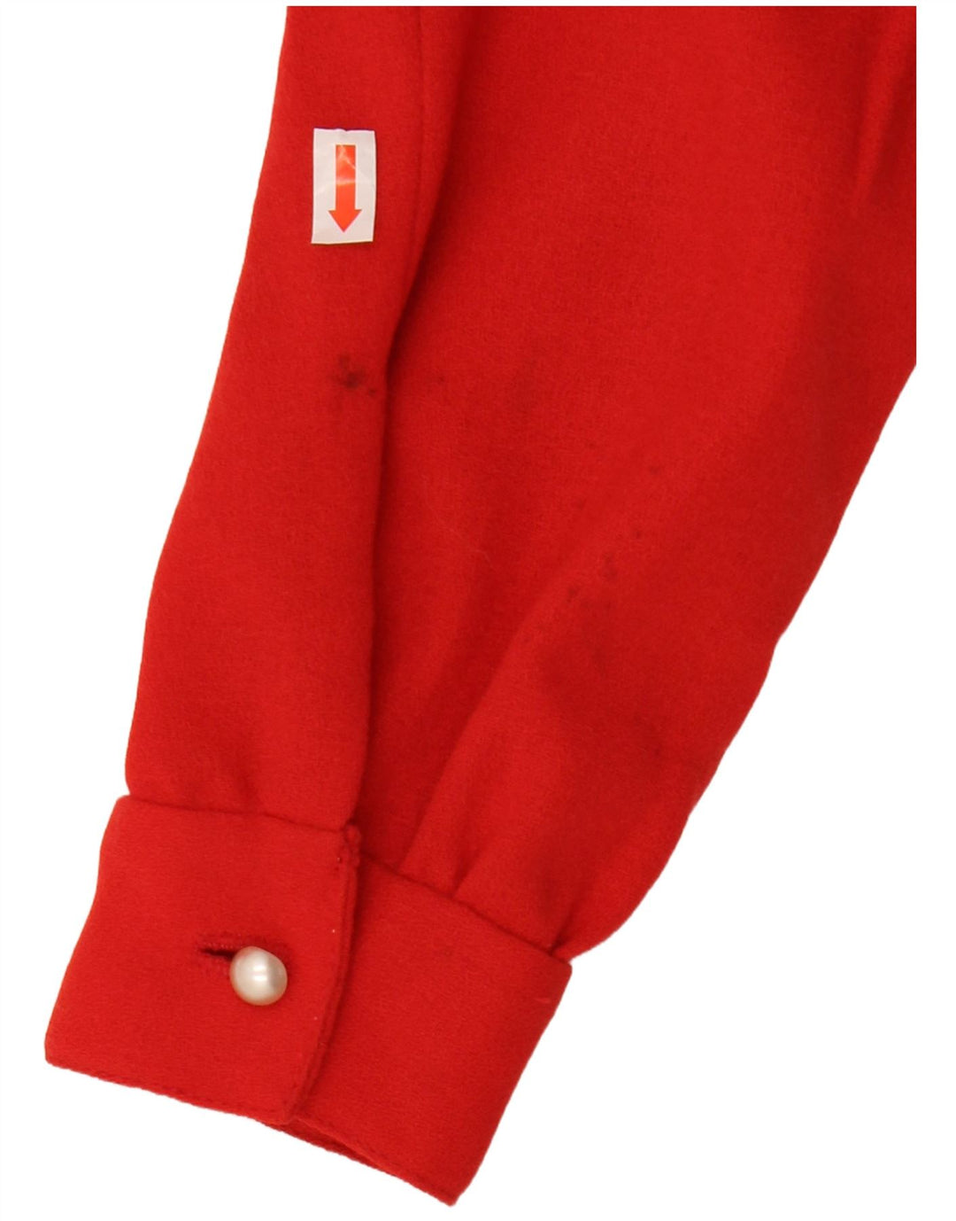 VINTAGE Womens Crop Shirt Blouse UK 12 Medium Red