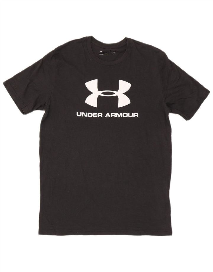 Under Armour Mens Graphic T-Shirt Top Medium Black Cotton