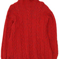 VINTAGE Mens Turtle Neck Jumper Sweater Medium Red Flecked