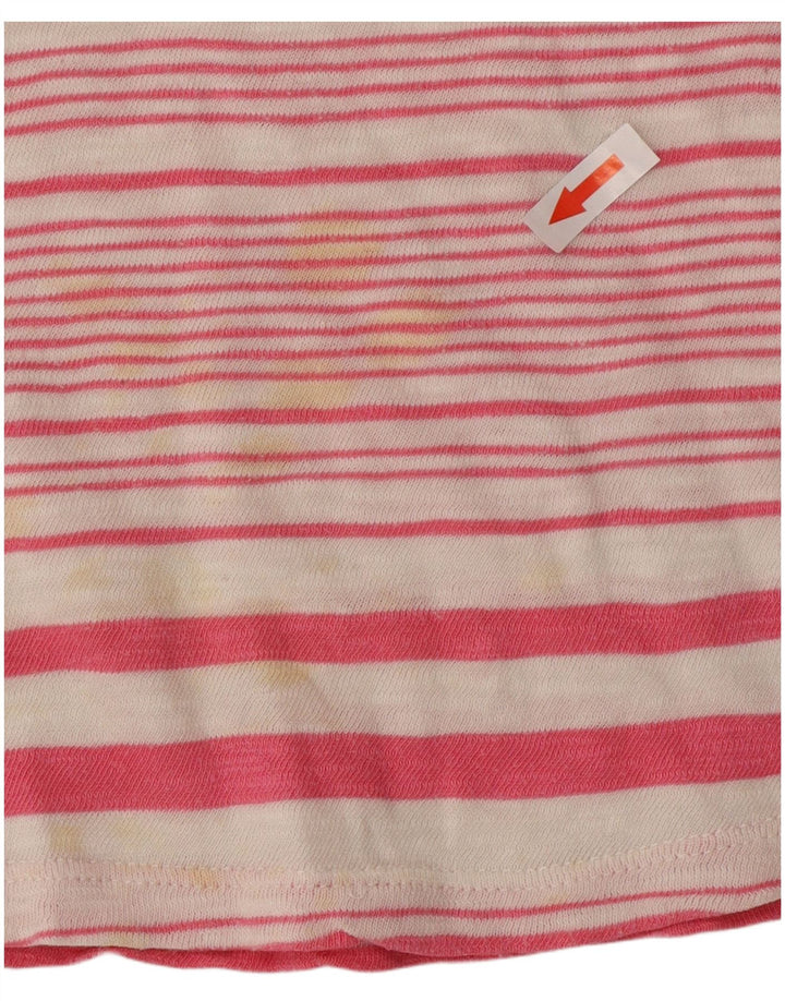 Roxy Womens Graphic Top Long Sleeve UK 14 Medium  Pink Striped Cotton