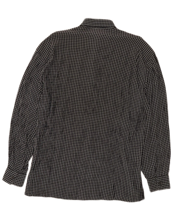 Vintage Mens Shirt Medium Black Check