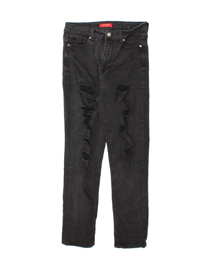 GUESS Womens Distressed Slim Jeans W31 L27  Black Cotton Vintage Guess and Second-Hand Guess from Messina Hembry 