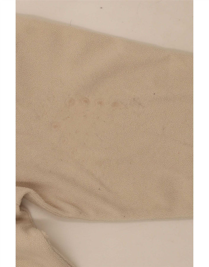 Asics Womens Zip Neck Fleece Jumper UK 16 Large Off White Polyester