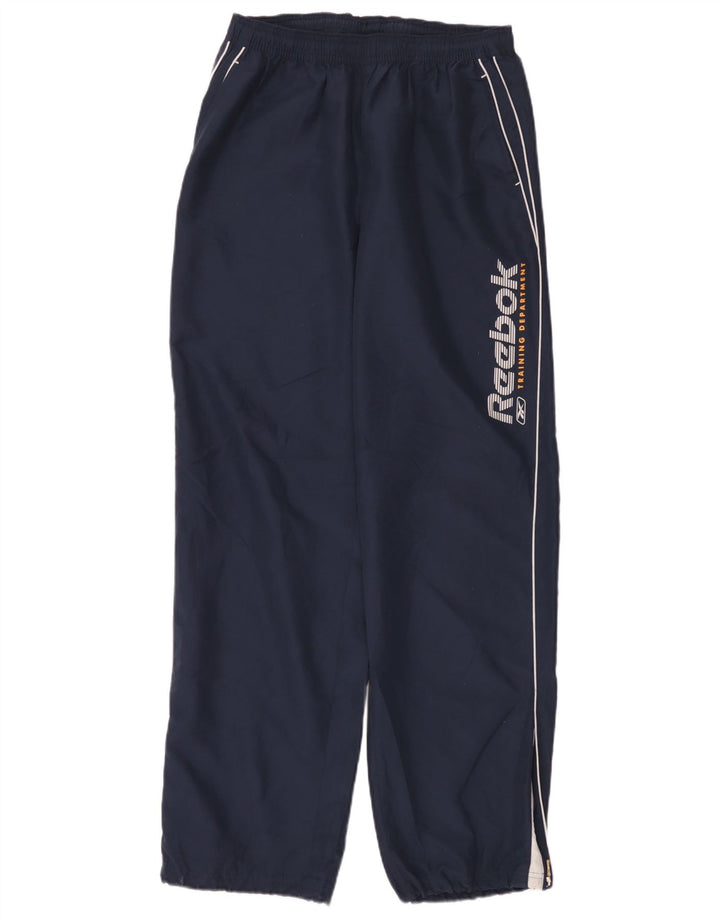 Reebok Mens Graphic Tracksuit Trousers Large Navy Blue Polyester