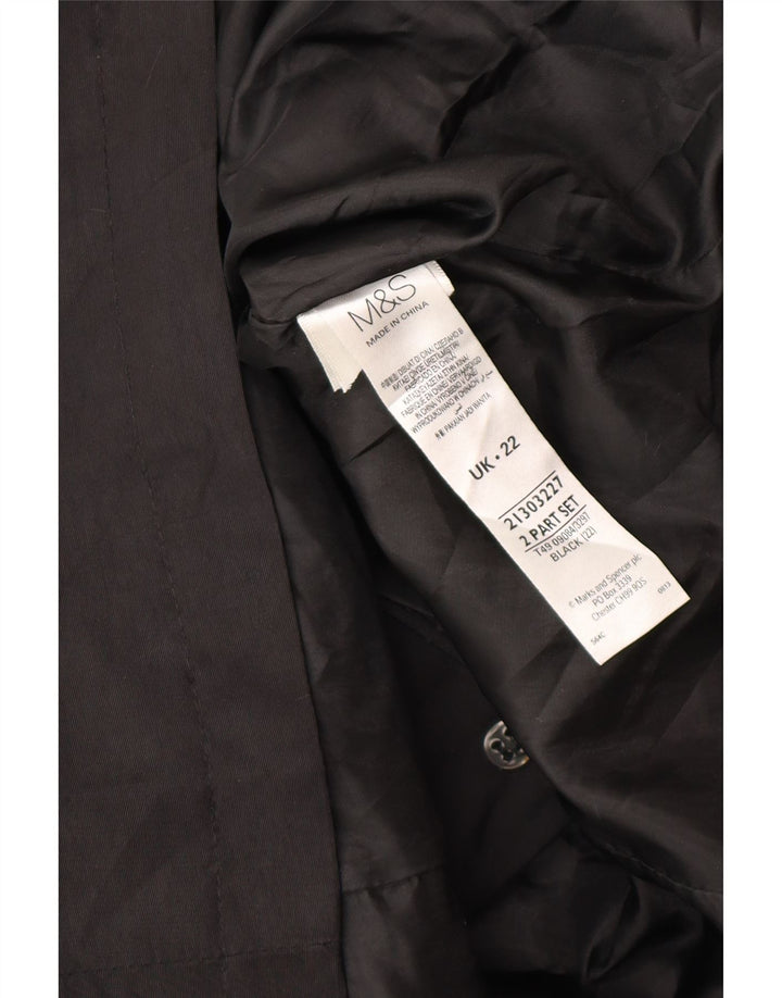 Marks & Spencer Womens Trench Coat UK 22 3XL Black Polyester