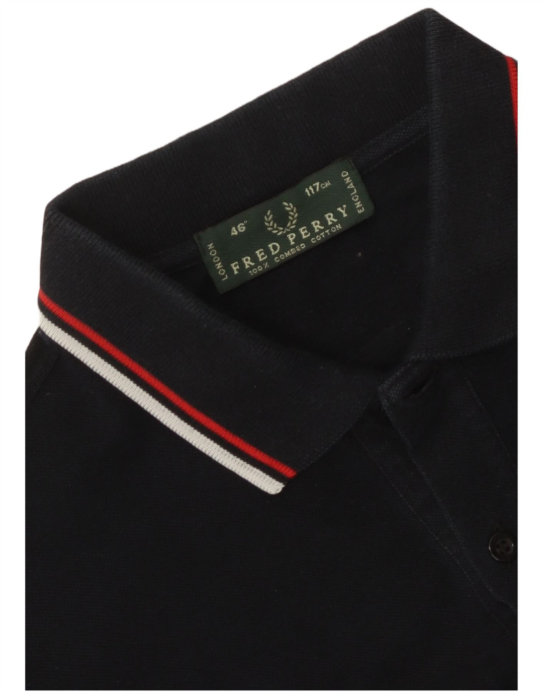 Fred Perry Mens Polo Shirt Large Black Cotton