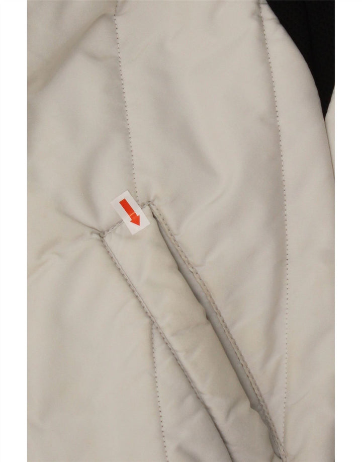 REFRIGIWEAR Womens Hooded Bomber Jacket UK 14 Medium White Polyamide