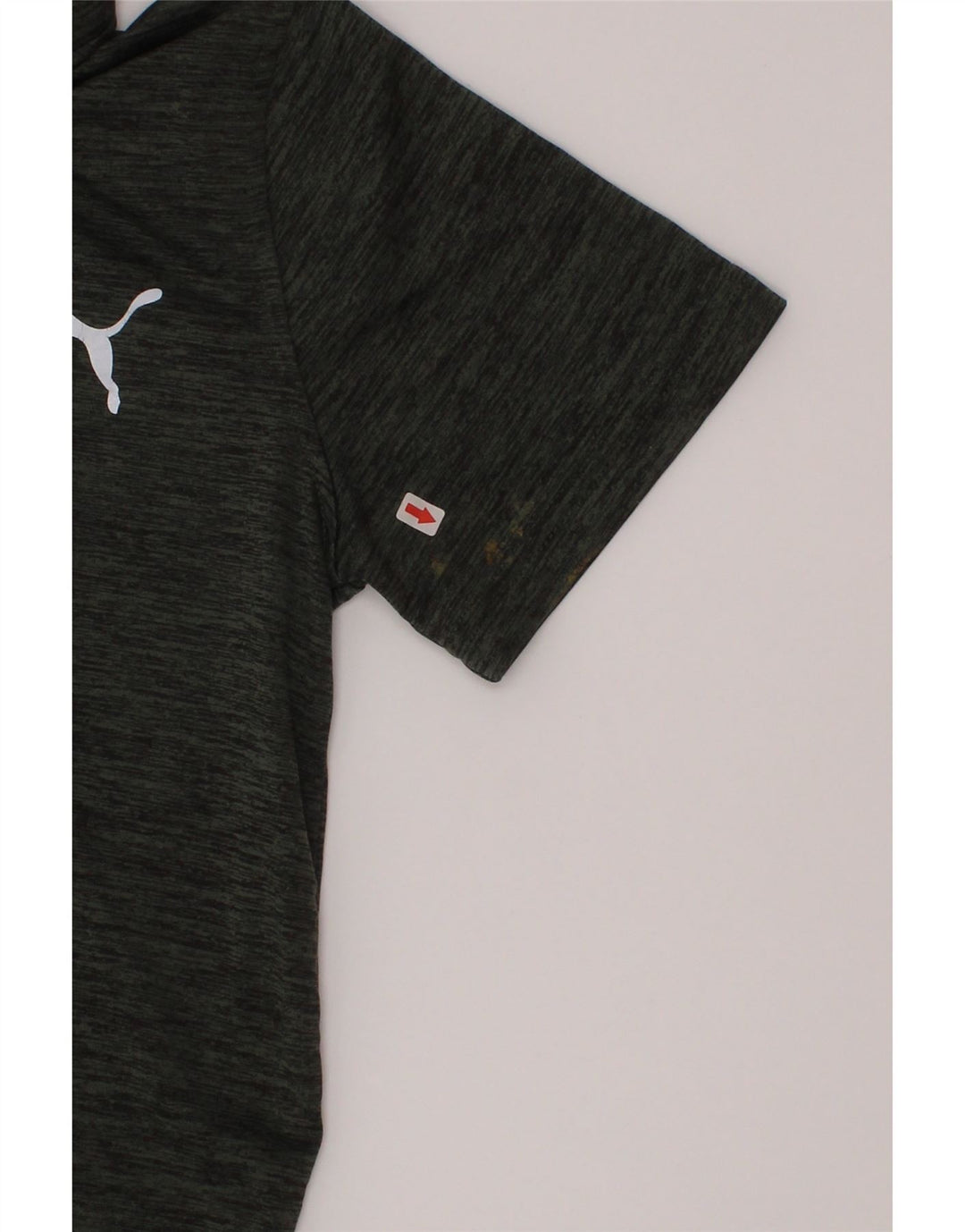 Puma Boys Polo Shirt 7-8 Years Small Green Flecked Polyester