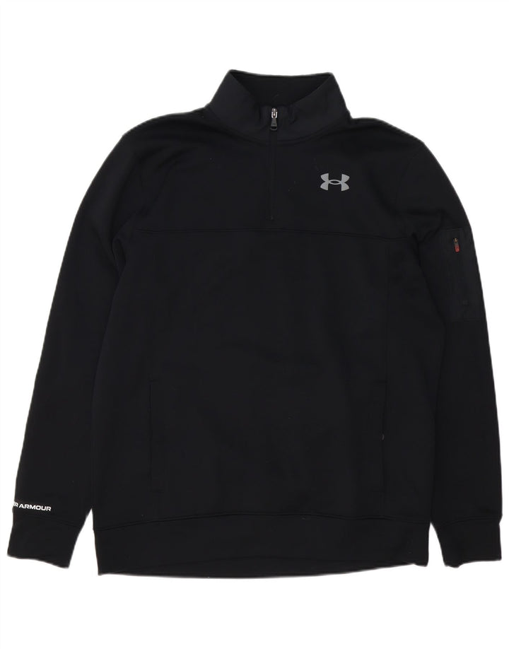 Under Armour Mens Zip Neck Loose Fit Sweatshirt Jumper Medium Black