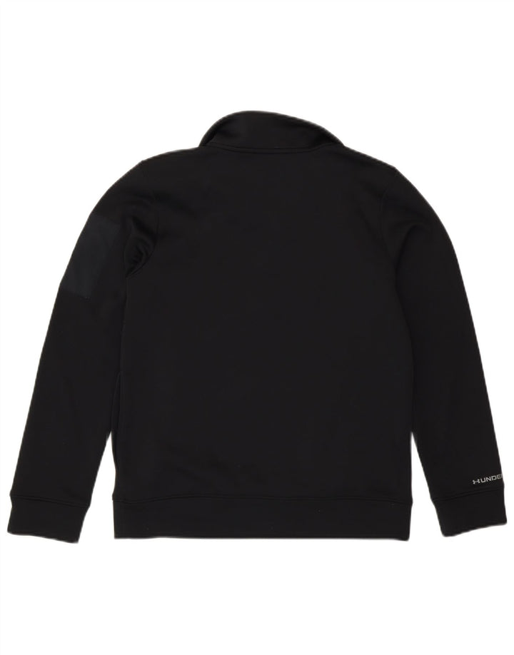 Under Armour Boys Zip Neck Sweatshirt Jumper 9-10 Years Medium Black