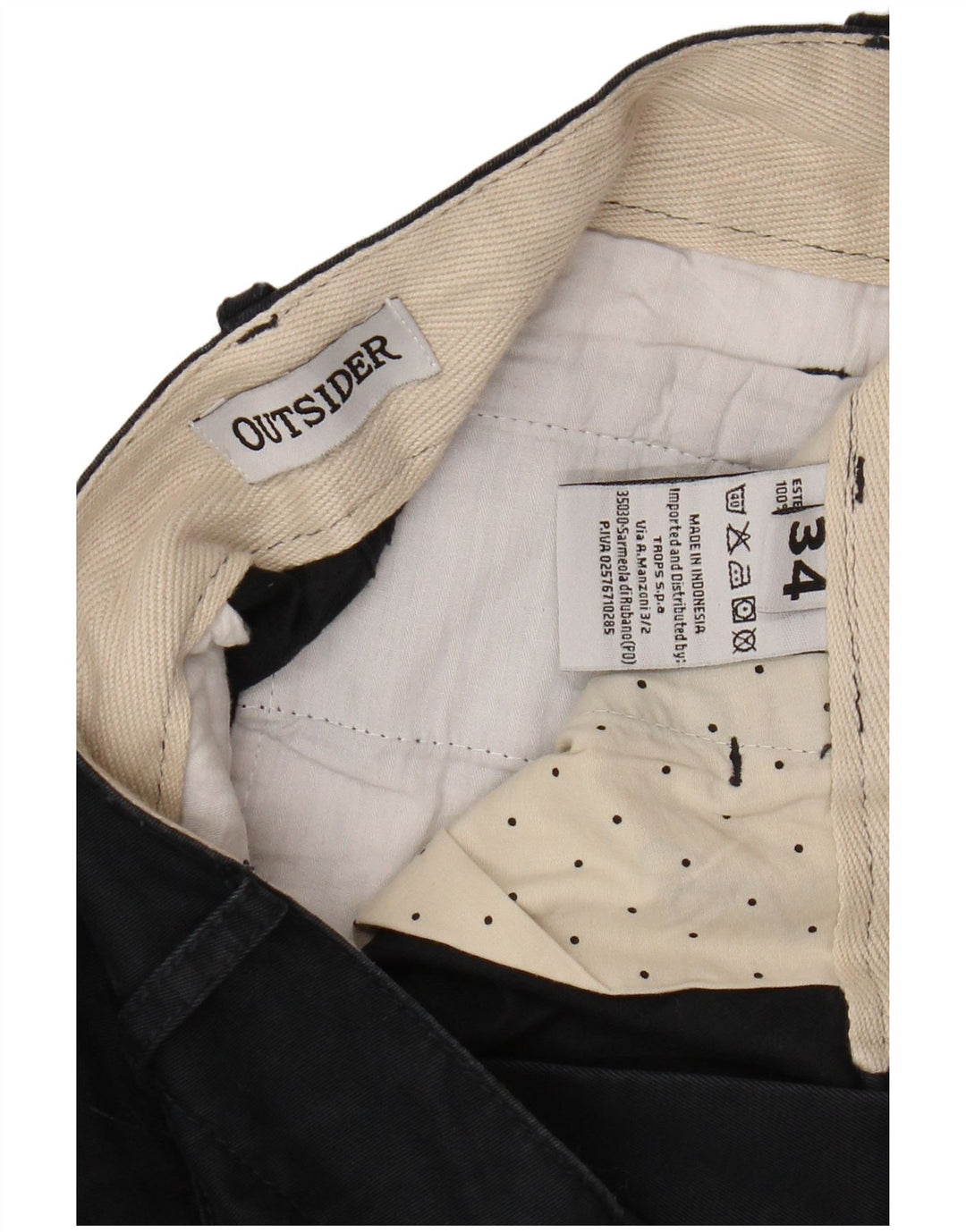 OUTSIDER Mens Cargo Shorts W34 Large Navy Blue Cotton