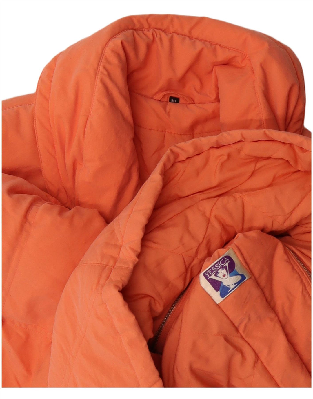 YESSICA Womens Padded Coat US 21 3XL Orange Polyester