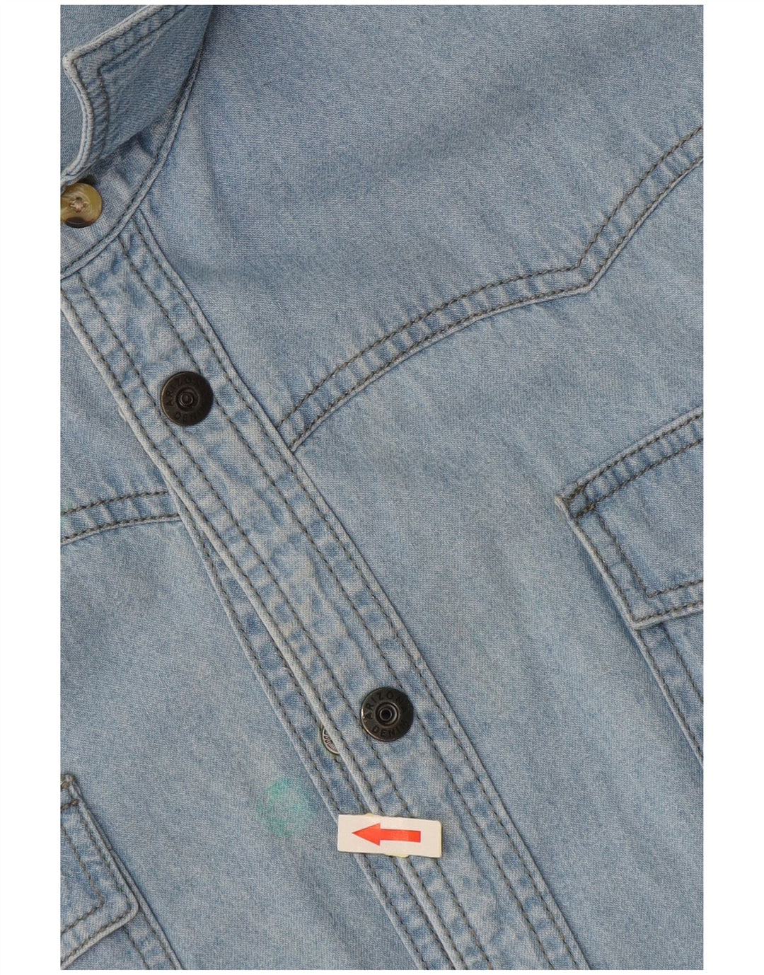 ARIZONA Mens Short Sleeve Denim Shirt Large Blue