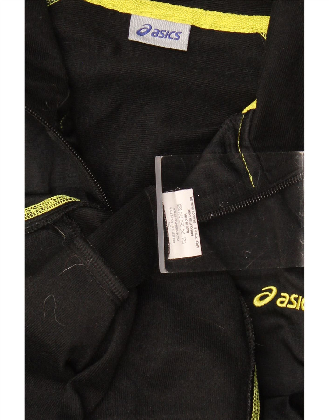 ASICS Womens Tracksuit Top Jacket UK 12 Medium Black Polyester