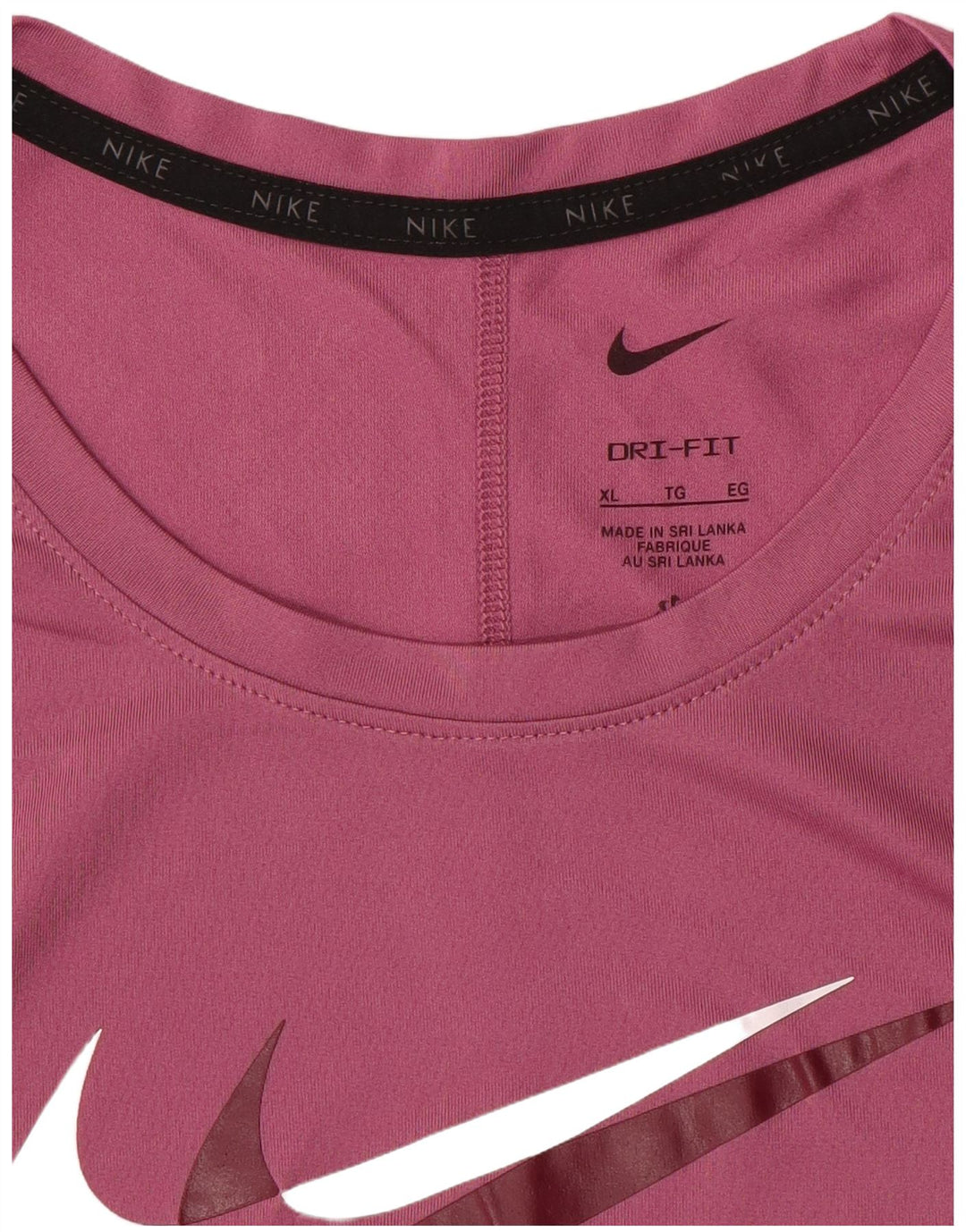 NIKE Womens Dri Fit Graphic T-Shirt Top UK 18 XL Pink